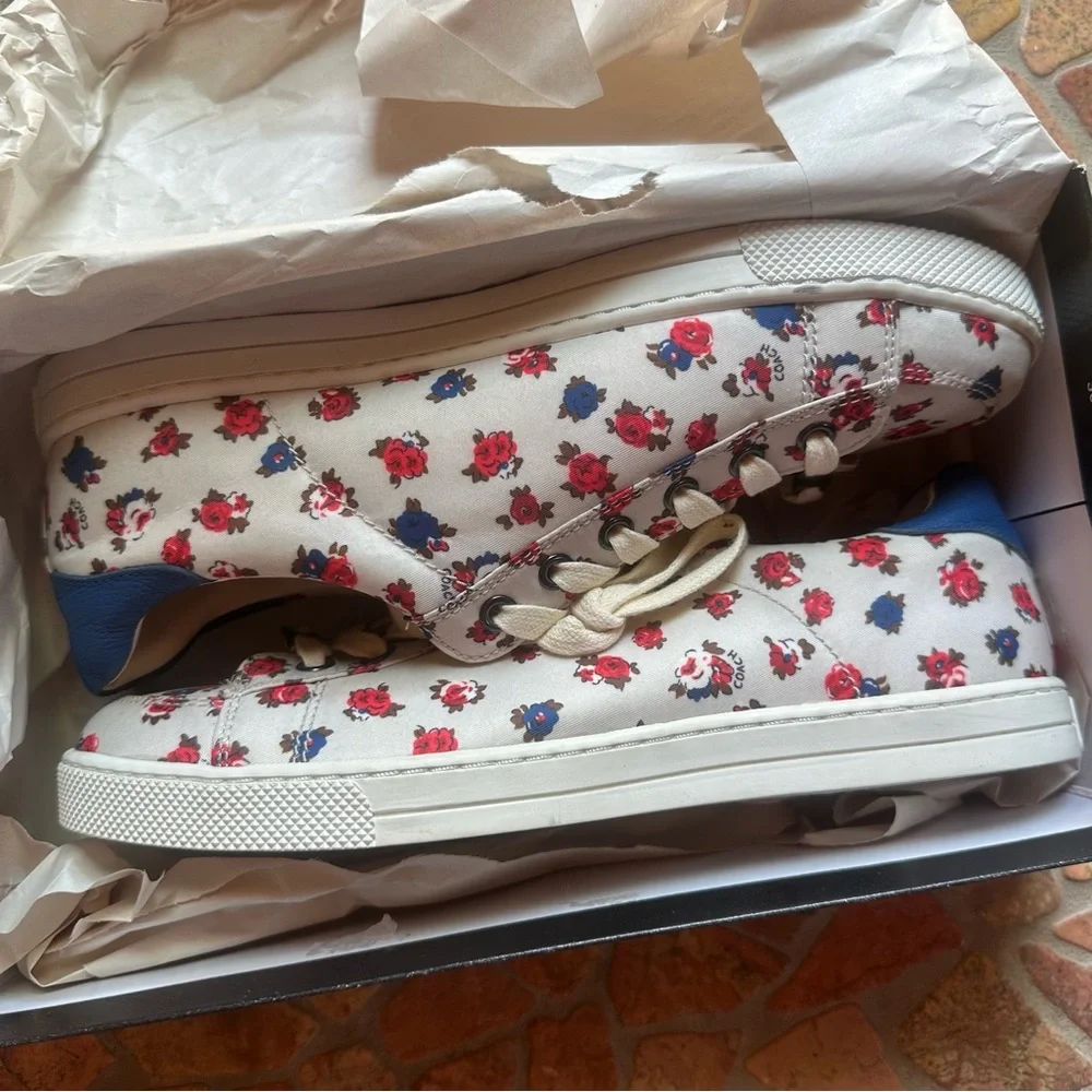 Coach NWT floral sneakers 8.5 - Picture 4 of 8